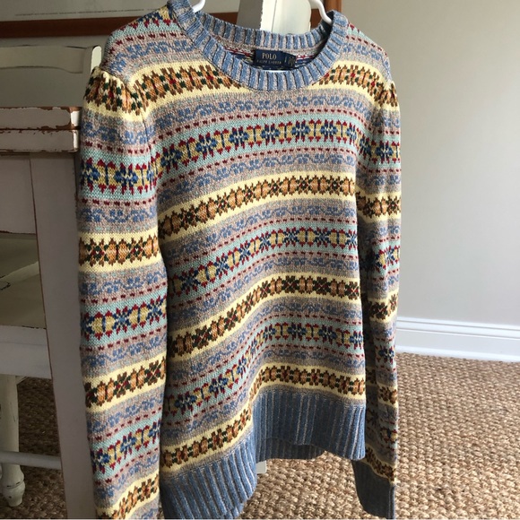 Polo Ralph Lauren Sweaters - New: Polo Ralph Lauren Fair Isles Sweater. Cotton silk linen. Size Large